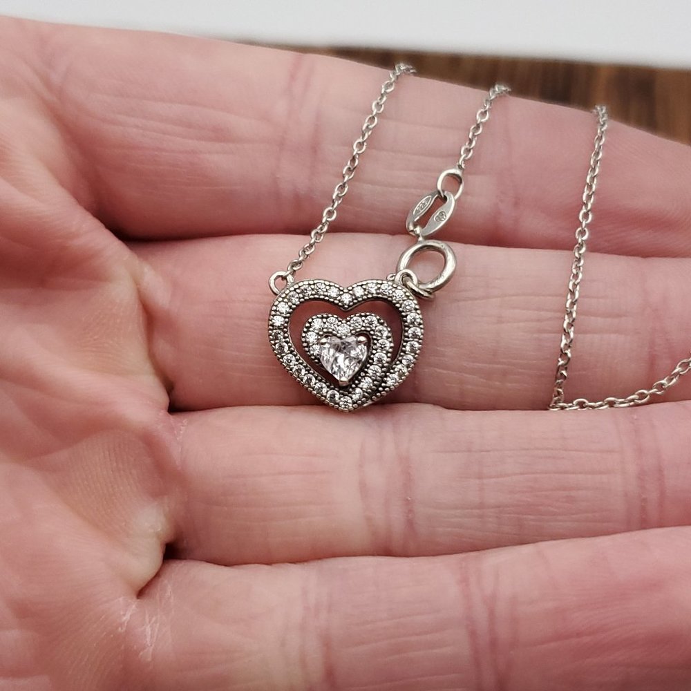 9 Inch 925 Sterling Silver Cute Cubic Zirconia Heart Ankle Bracelet